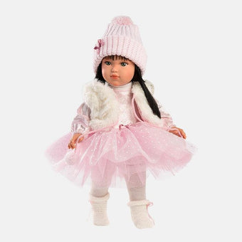 Papusa Llorens, Greta, cu fustita tutu roz, 40 cm - papusa balerina