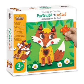 Set creativ copii - atelier motricitate fina si creativitate Portrete in relief Animale din Padure Crea Lign'