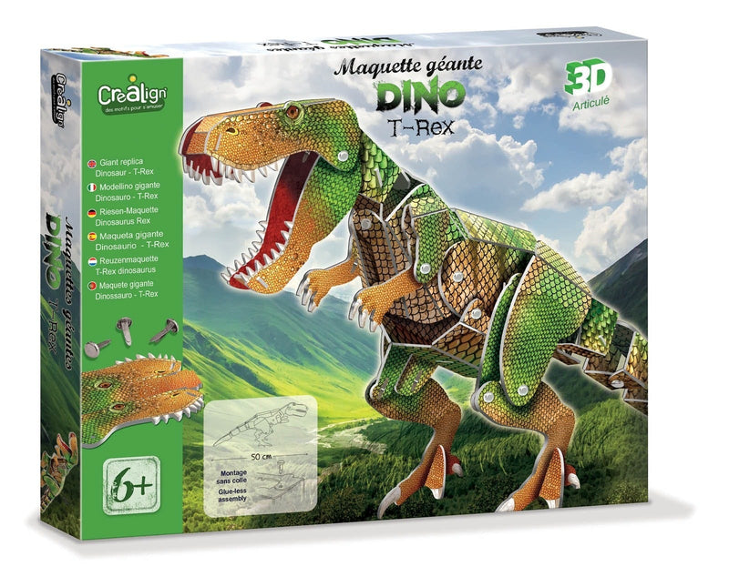 Joc dinozauri - Macheta gigantica dinozaur T-Rex- asamblare fara lipici- Crea Lign' - macheta 3D dino