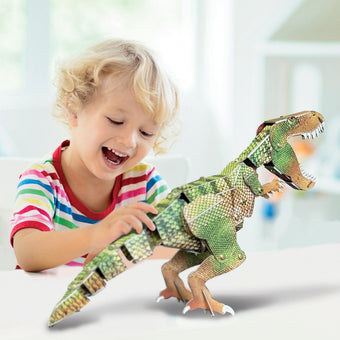 Joc dinozauri - Macheta gigantica dinozaur T-Rex- asamblare fara lipici- Crea Lign' - macheta 3D dino