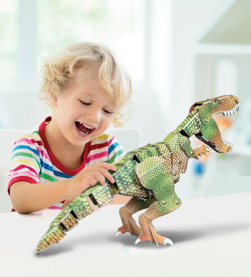 Joc dinozauri - Macheta gigantica dinozaur T-Rex- asamblare fara lipici- Crea Lign' - macheta 3D dino