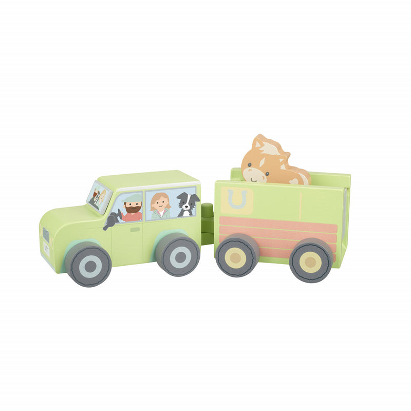 Camion Din Lemn Pentru Transport Animale De Ferma, Orange Tree Toys
