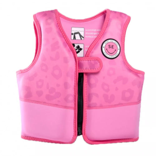 Vesta de inot copii 2- 6 ani Swim Essentials - model leopard roz