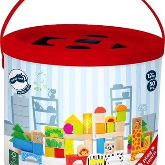 Blocuri de construit din lemn - cuburi de lemn pentru construit ZOO - Small Foot LEGLER