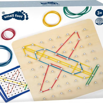 Geoboard lemn - jucarie motrica cu elastice - Small Foot by Legler