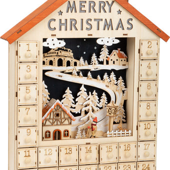 Calendar Advent cu sertare de lemn - Calendar advent copii Small Foot Legler