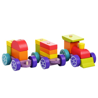 Jucarie din Lemn Tren Rainbow Express - copilaresti.ro