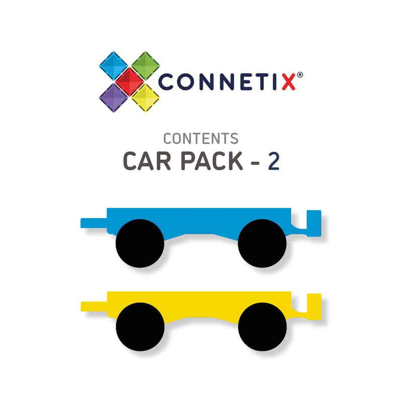 Set Magnetic Connetix - Set constructie magnetic pachet 2 masini compatibile placi magnetice Connetix
