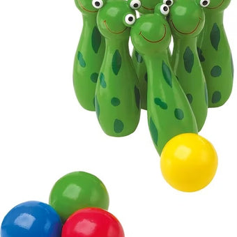 Joc popice copii - set popice lemn pentru copii - Broscutele Small Foot by Legler