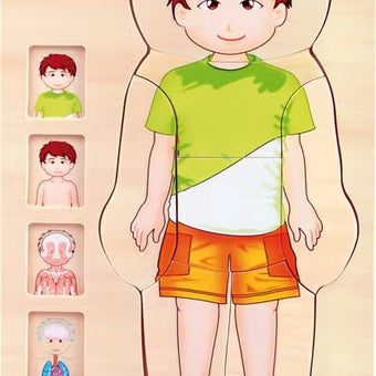 Puzzle anatomia corpuilui uman - baiat - puzzle lemn corp Small Foot by Legler