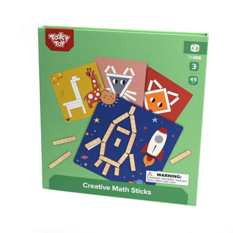 Joc creeaza cu bete matematice - joc creativ forme geomterice lemn