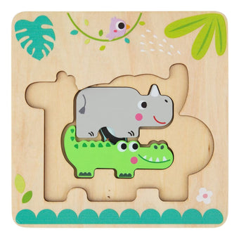 Puzzle straturi - puzzle lemn stratificat copii - jucarie motricitate fina