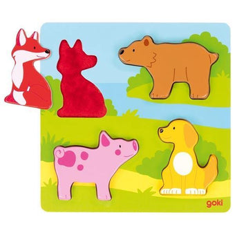 Puzzle animale - simte textura GOKI - copilaresti.ro