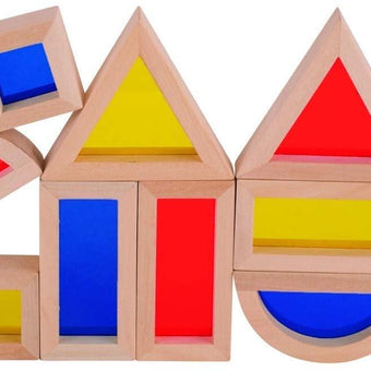 Cuburi de construit cu ferestre colorate GOKI - copilaresti.ro