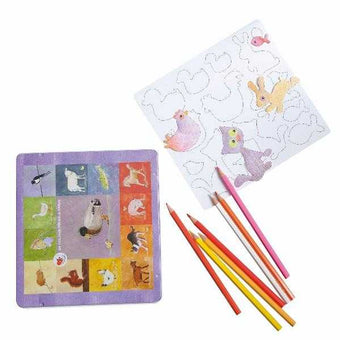 Set de desen cu piese magnetice, Animale - Egmont