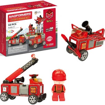 Set magnetic de construit- Magformers Set Pompieri - Amazing rescue set