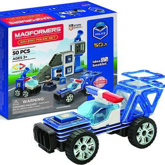Set magnetic de construit - Magformers Set Politie - Amazing police