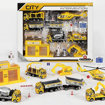 STARLUX City - Set masini pe santierul de constructii- set masinute metalice