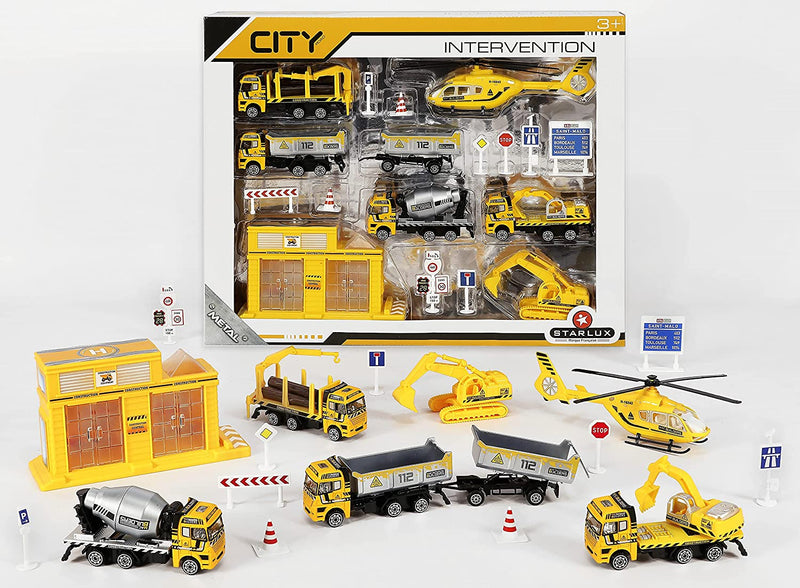 STARLUX City - Set masini pe santierul de constructii- set masinute metalice