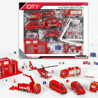 STARLUX City - Set masini de interventie - Pompieri - set masinute die cast - set de joaca pompieri