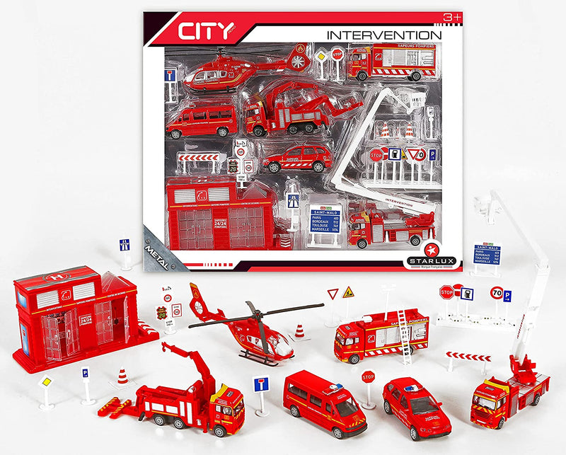 STARLUX City - Set masini de interventie - Pompieri - set masinute die cast - set de joaca pompieri