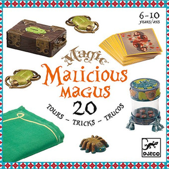 Colectia magica Djeco Malicious Magus, 20 de trucuri de magie pentru copii 6-10 ani - set de magie copii Djeco