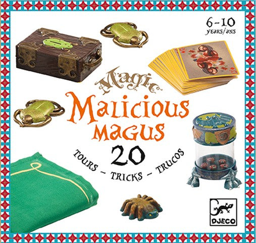 Colectia magica Djeco Malicious Magus, 20 de trucuri de magie pentru copii 6-10 ani - set de magie copii Djeco
