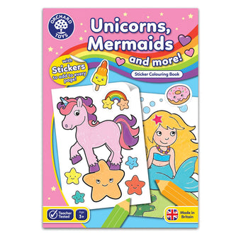 Carte De Colorat Cu Activitati In Limba Engleza Si Abtibilduri Unicorni, Sirene Si Altele Unicorns, Mermaids And More