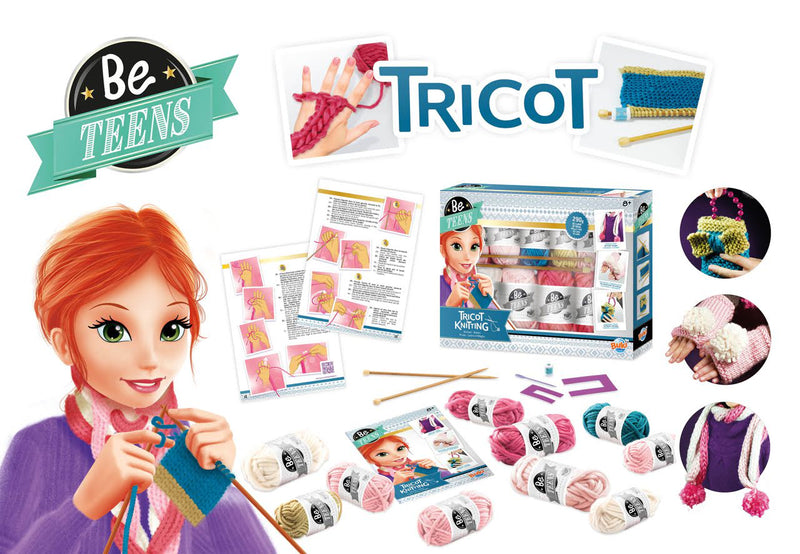 Kit Pentru Tricotat copii 8 ani " Set creatie fete - Invata sa tricotezi BUKI France