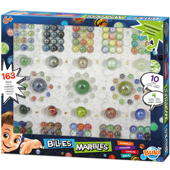 Cutie Cu 163 Bile Colorate - marbles - BUKI France