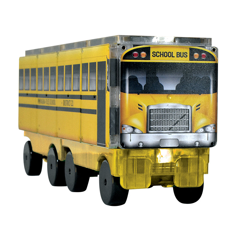 Set constructie Createon Magna-Tiles - Autobuzul 123 School Bus