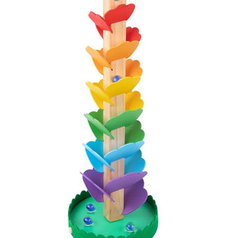 Jucarie Pagoda din lemn circuit Marble Run Rainbow