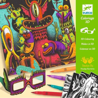 Atelier De Colorat 3D Djeco, Monstruleti Simpatici