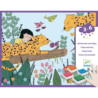 Atelier creativ Djeco Pictura cu degetele Djeco, Atinge si picteaza - set dactilopictura