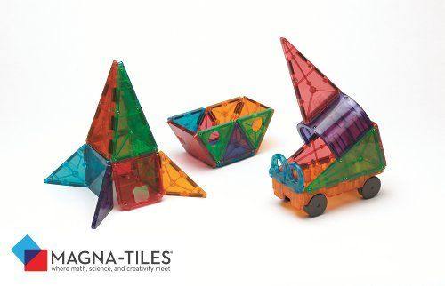 Magna-Tiles Clear Colors set magnetic 48 piese - copilaresti.ro
