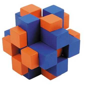 Joc Logic Iq Din Lemn Bambus Cub Cross Colorat