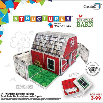 Set constructie Createon Magna-Tiles - Ferma - Hambarul de la ferma - copilaresti.ro