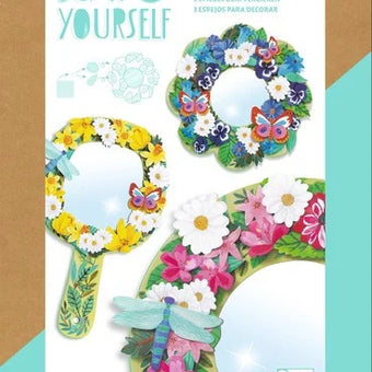 Set DIY Djeco, oglinzi inflorate - kit DIY fete - activitati creative petreceri copii - set bricolaj fete