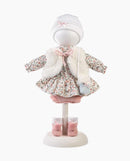 Haine papusi 35 cm - Imbracaminte Llorens, Papusi 35 cm, cu rochie cu vestuta si gentuta, 7 piese - hainute papusi