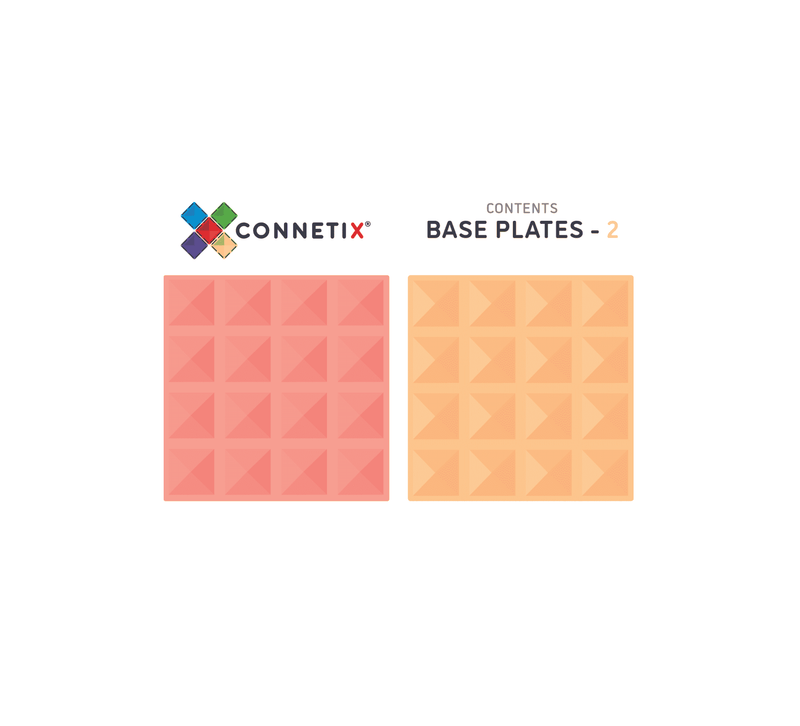 Set 2 piese de baza Connetix culori pastel - 2 placi magnetice mari
