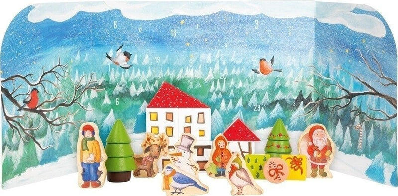 Calendar Advent cu jucarii de lemn Iarna in padure - Calendar advent copii Small Foot Legler