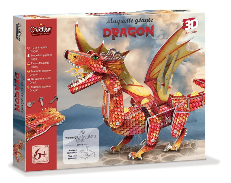 Joc dragoni - Macheta gigantica dragon - asamblare fara lipici- Crea Lign' - macheta 3D dragon