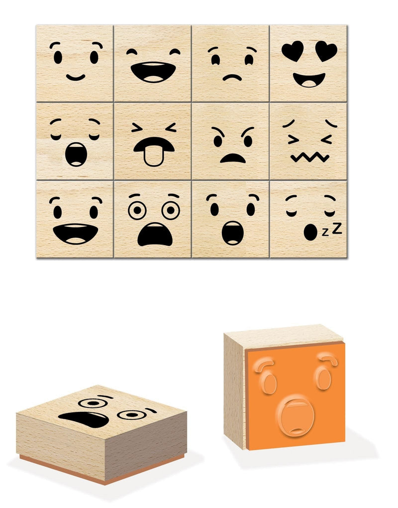 Stampile mari de lemn Emotii - Crea Lign' - stampile copii