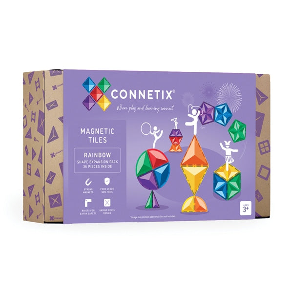Set Magnetic Connetix - set curcubeu - extensie - 36 piese - Rainbow Shape Expansion Pack Connetix Magnetic Tiles -set de constructie magnetic