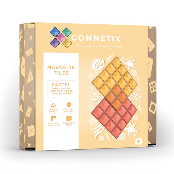 Set 2 piese de baza Connetix culori pastel - 2 placi magnetice mari