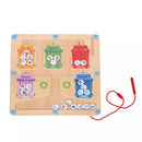 Labirint magnetic - joc de reciclare de lemn - jucarie motrica