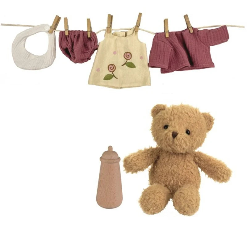 Morrisette - ursuletul cu valiza si biberon - Egmont toys - ursulet de plus cu hainute de schimb