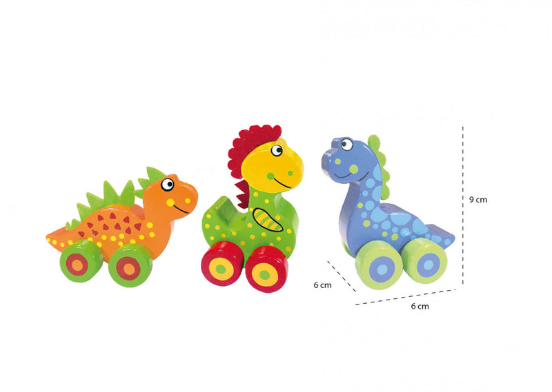 Primii Mei Dinozauri - Set Jucarii Cu Roti, Orange Tree Toys