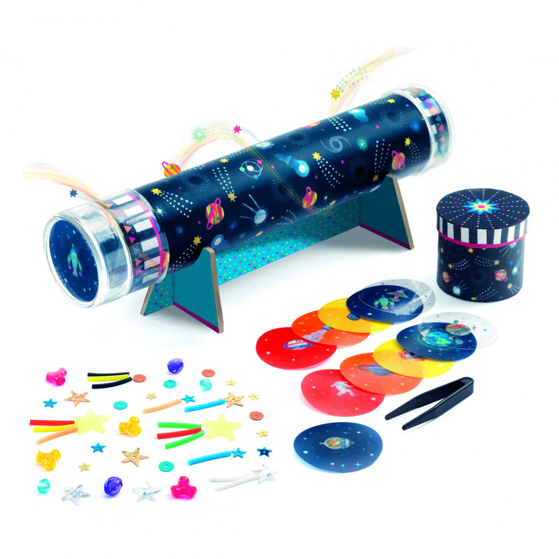 Set DIY Djeco, Caleidoscop Spatiu - kit DIY copii- activitati creative petreceri copii - set bricolaj copii