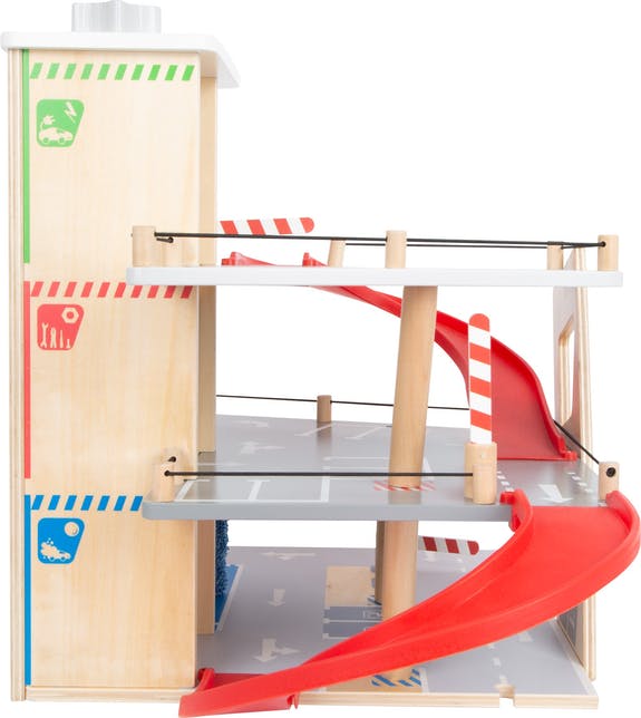 Parcare de lemn supraetajata Premium CLASS Small Foot - garaj de lemn - set de joaca masinute